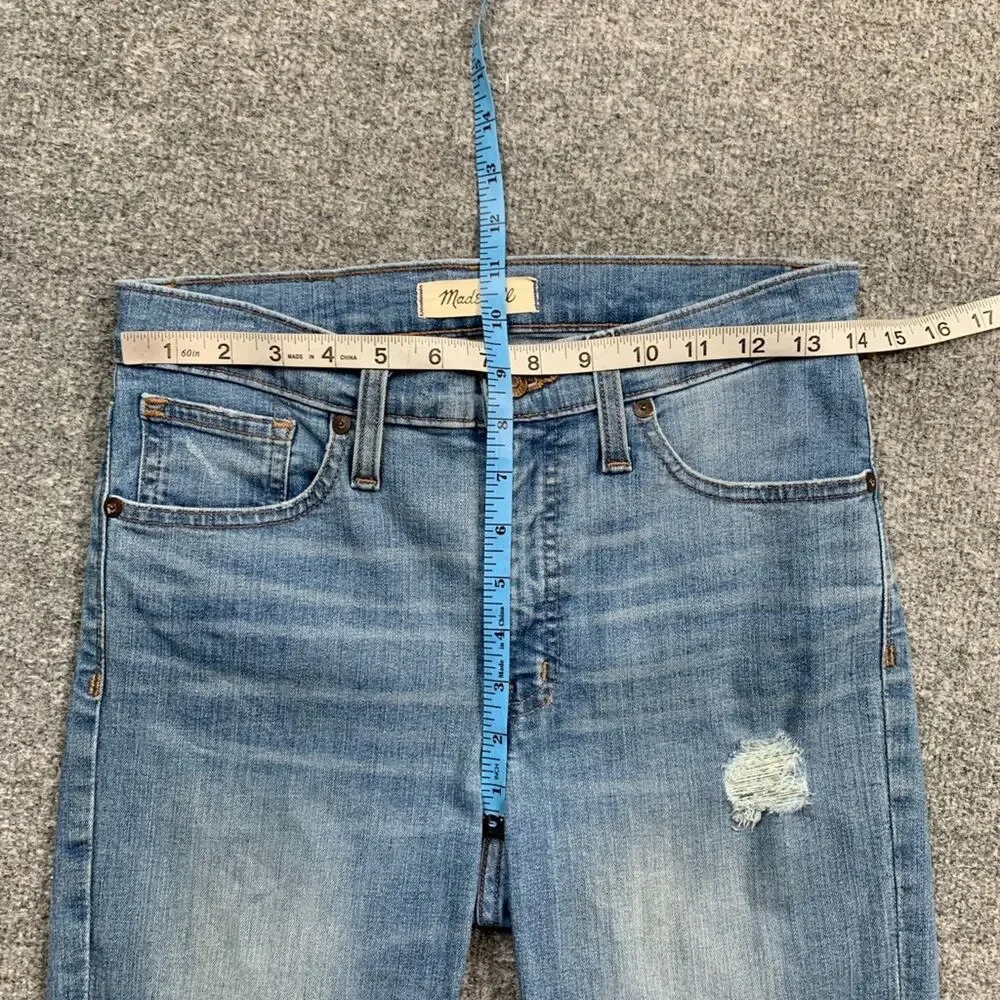 Madewell Jeans Womens 27 Denim High Rise Skinny Ontario Wash Distressed Raw Hem